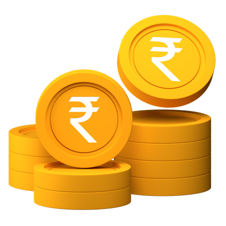 Rupee Coin Stack 3D Icon