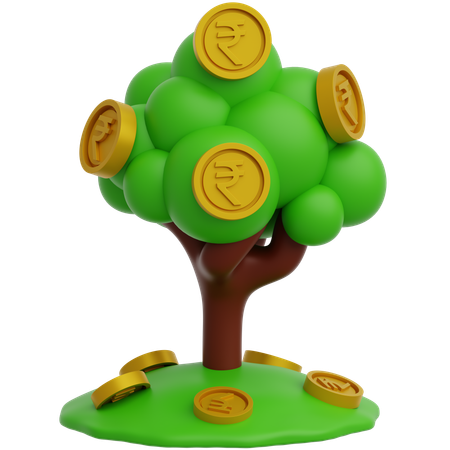 루피 동전 나무  3D Icon