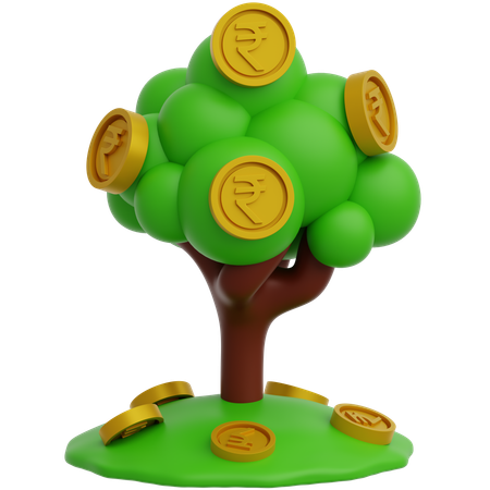 Rupee Coin Tree  3D Icon