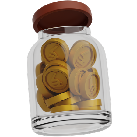 Rupee Coins in Jar  3D Icon