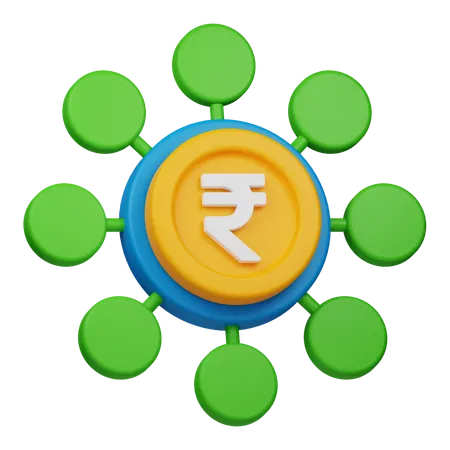 Rupee Crowd Funding  3D Icon