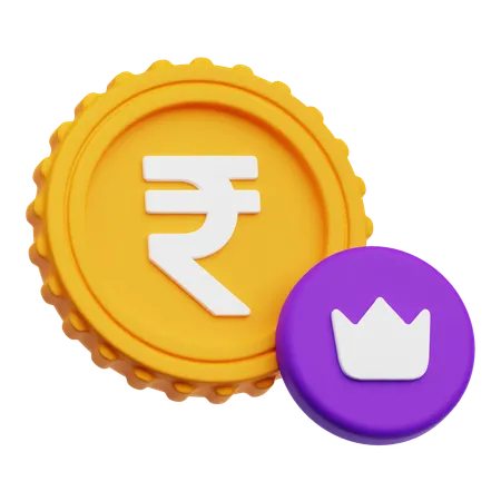 Rupee Crown  3D Icon