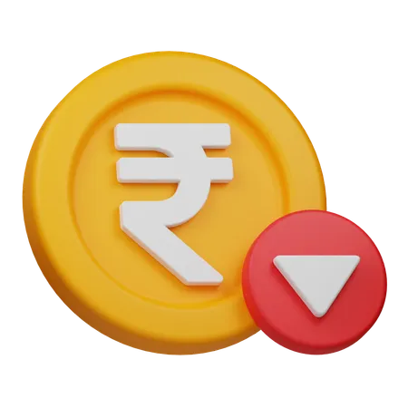 Rupee Down  3D Icon