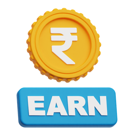 Rupee Earn  3D Icon
