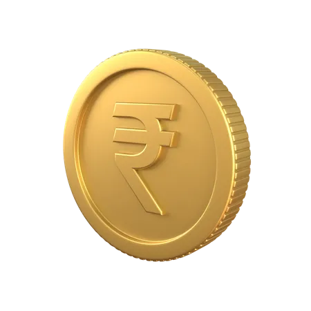Rupee Gold Coin 3D Illustration