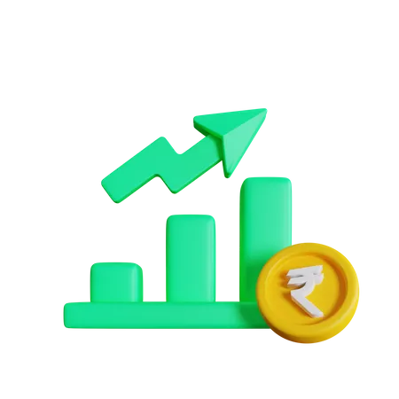 Rupee Growth  3D Icon