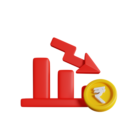 Rupee Loss  3D Icon