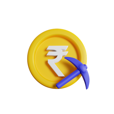 Rupee Mining  3D Icon