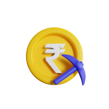Rupee Mining  3D Icon