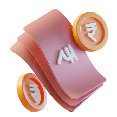 Rupee Money  3D Icon