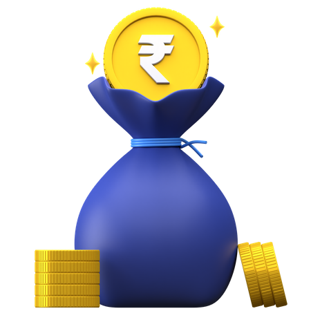 Rupee money bag  3D Illustration