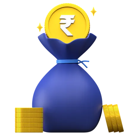Rupee money bag 3D Illustration