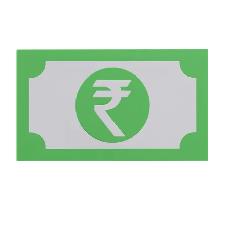Rupee Paper Money Currency 3 D Icon Illustration With Transparent Background 3D Icon