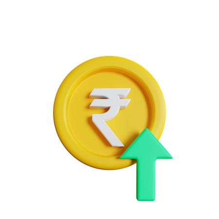 Rupee Rate High  3D Icon