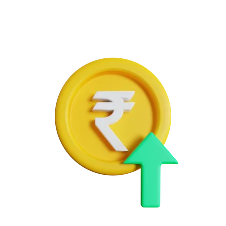 Rupee Rate High  3D Icon