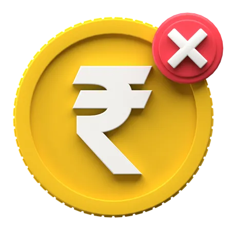 Rupee Remove  3D Icon