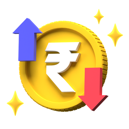 Rupee Trading 3D Illustration
