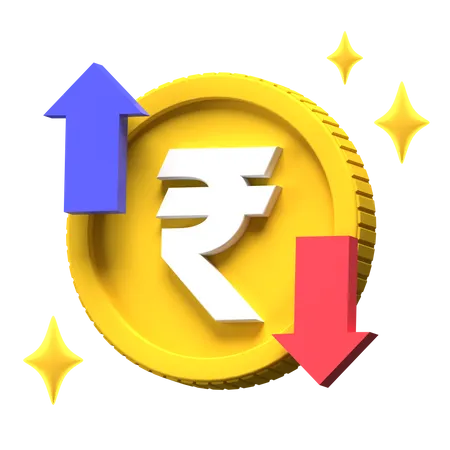 Rupee Trading  3D Illustration