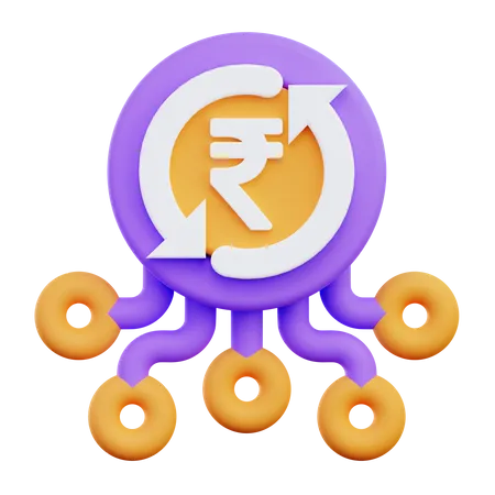 Rupee Transaction  3D Icon