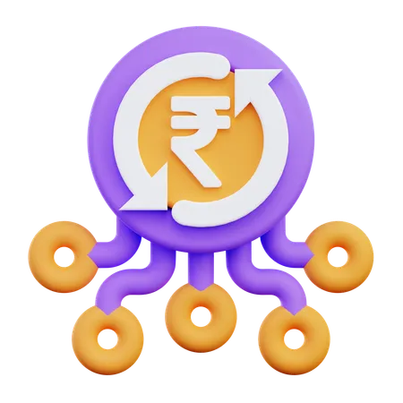 Rupee Transaction  3D Icon