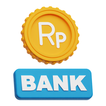 Banco de rupias  3D Icon