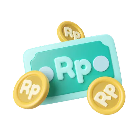 Dinheiro Rupia  3D Icon