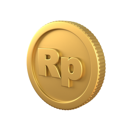 Moeda de ouro rupia  3D Icon