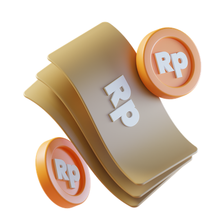 Argent Rupiah  3D Icon