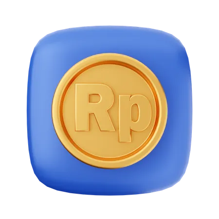 Pièce de monnaie Rupiah  3D Icon