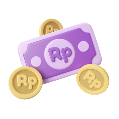 Argent Rupiah  3D Icon