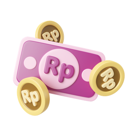 Argent Rupiah  3D Icon