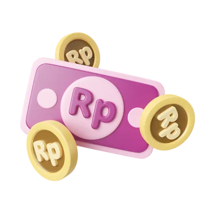 Argent Rupiah  3D Icon