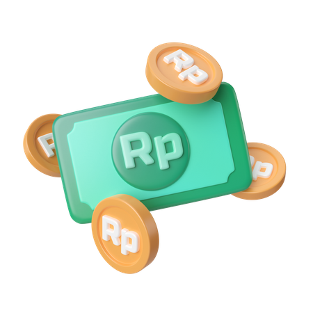 Argent Rupiah  3D Icon