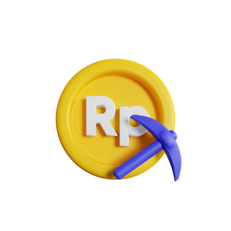 Rupiah-Bergbau  3D Icon