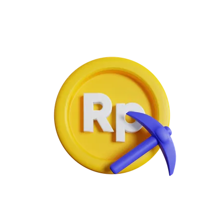 Rupiah-Bergbau  3D Icon