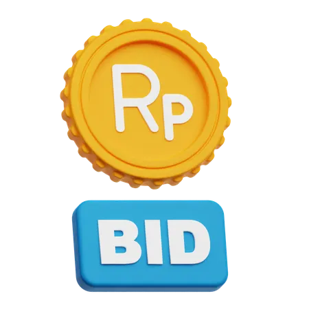 Rupiah Bid  3D Icon