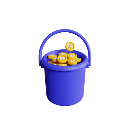 Rupiah Bucket  3D Icon