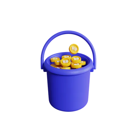 Rupiah Bucket  3D Icon