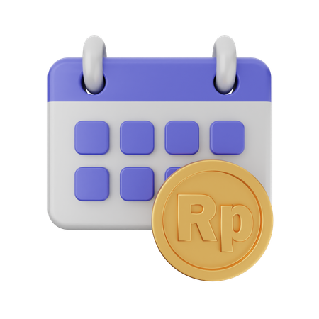 루피아 달력  3D Icon