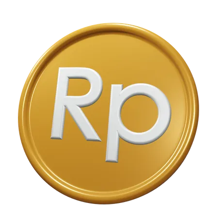 3 D Rupiah Gold Coin Icon 3D Icon