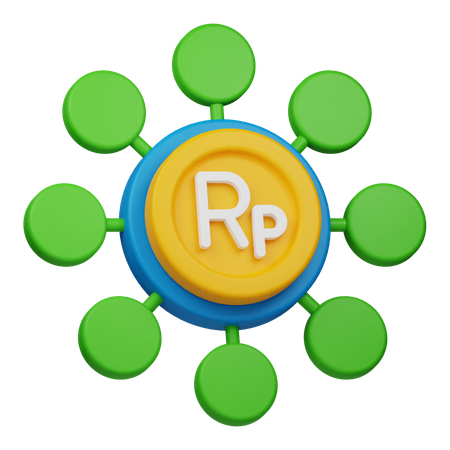 Rupiah Coin Crowdfunding  3D Icon