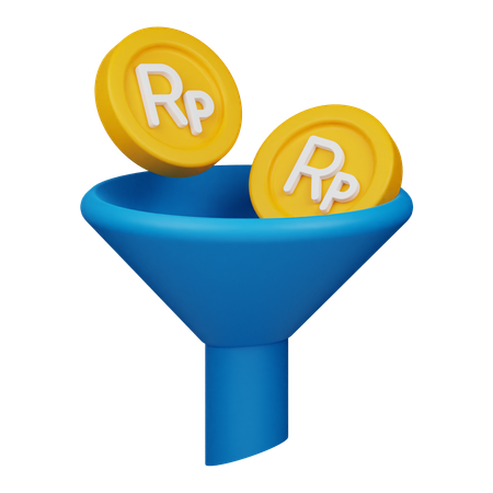 Rupiah Coin Funnel  3D Icon