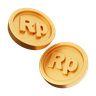 3d rupiah coins logo