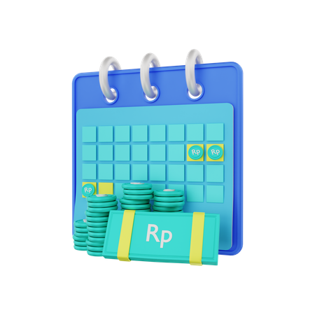Rupiah financial calendar  3D Illustration