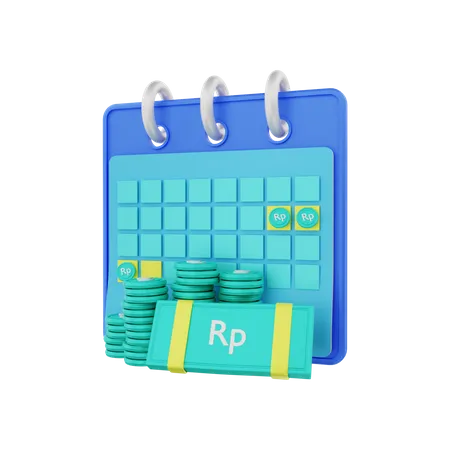 Rupiah Finanzkalender  3D Illustration