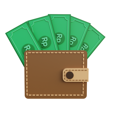 Rupiah Geld im Portemonnaie  3D Icon