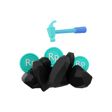 Rupiah-Geldabbau  3D Illustration