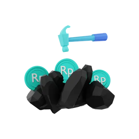 Rupiah-Geldabbau  3D Illustration