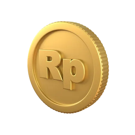 Rupiah Gold Coin 3D Illustration