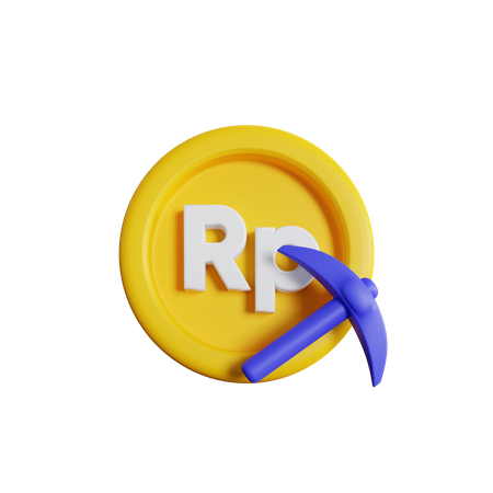 Rupiah Mining  3D Icon